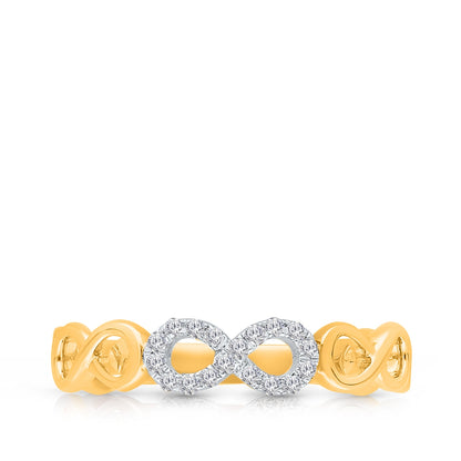 Kallati 1/10 ct. tw. Diamond Infinity Ring in 14K Yellow & White Gold side profile