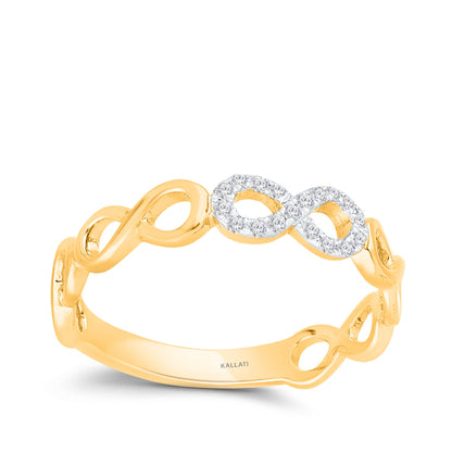 Kallati 1/10 ct. tw. Diamond Infinity Ring in 14K Yellow & White Gold