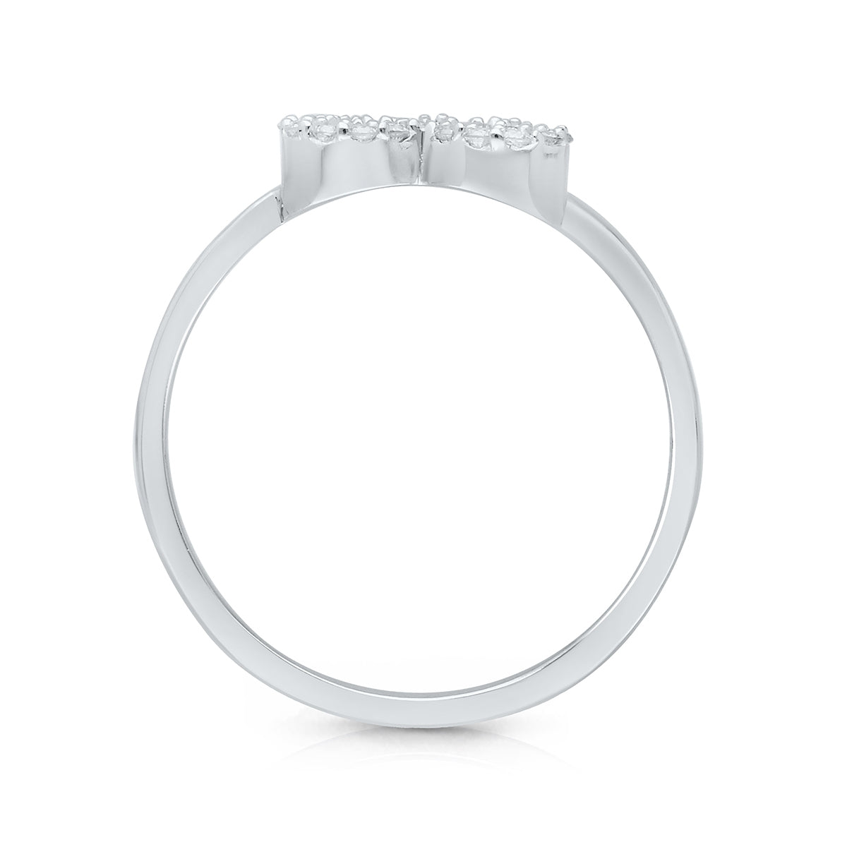 Kallati 1/7 ct. tw. Diamond Open Butterfly Ring in 14K White Gold front view