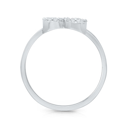 Kallati 1/7 ct. tw. Diamond Open Butterfly Ring in 14K White Gold front view