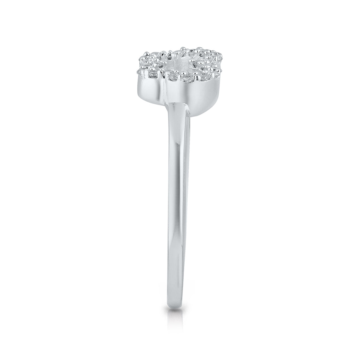 Kallati 1/7 ct. tw. Diamond Open Butterfly Ring in 14K White Gold close-up detail