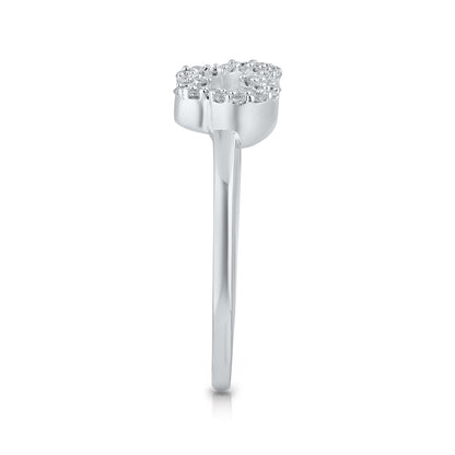 Kallati 1/7 ct. tw. Diamond Open Butterfly Ring in 14K White Gold close-up detail