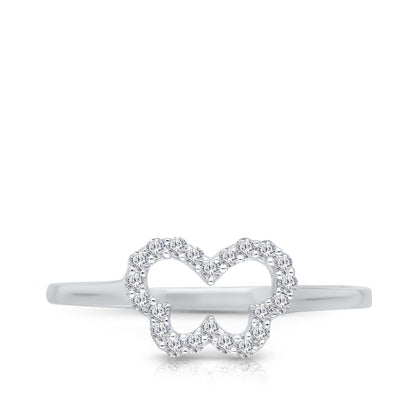 Kallati 1/7 ct. tw. Diamond Open Butterfly Ring in 14K White Gold side profile