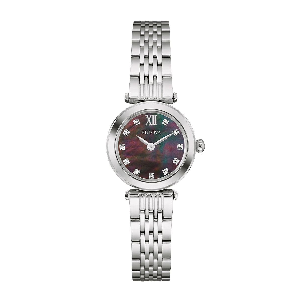 Bulova Ladies' Quartz Stainless Steel Watch with Diamond Accent Mother of Pearl Dial