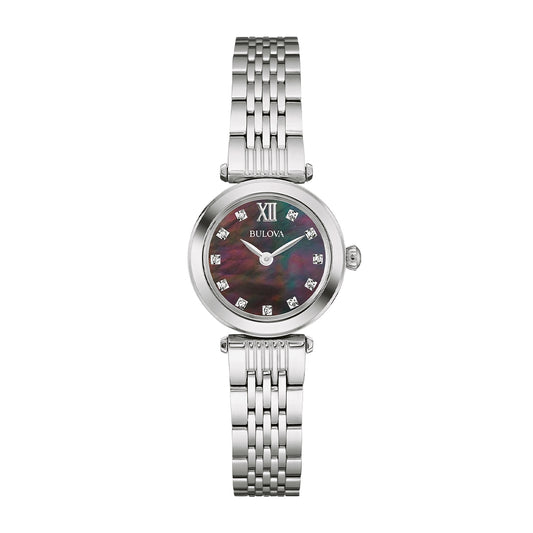 Bulova Ladies' Quartz Stainless Steel Watch with Diamond Accent Mother of Pearl Dial
