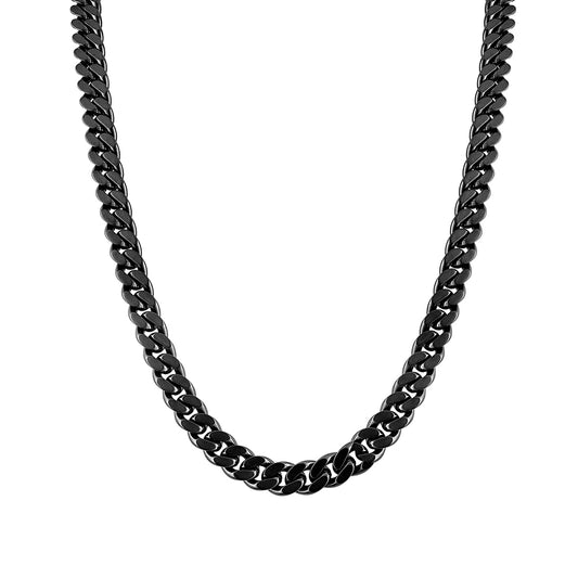 Bulova Men's Latin Grammy 10mm 24-inch Curb Chain in Gunmetal Gray Ion Plated Stainless Steel