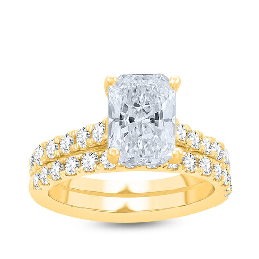 Adamante 3 ct. tw. Lab-Grown Radiant Cut Diamond Wedding Set in 14K Yellow Gold