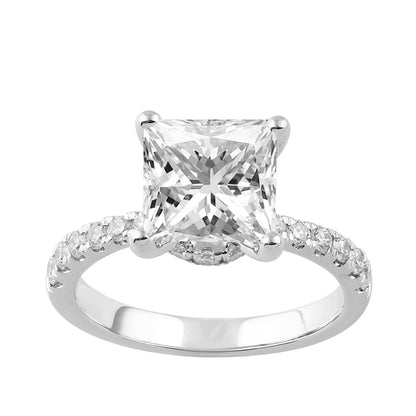 Adamante 3 ct. tw. Lab-Grown Princess Cut Diamond Hidden Halo Engagement Ring in 14K White Gold