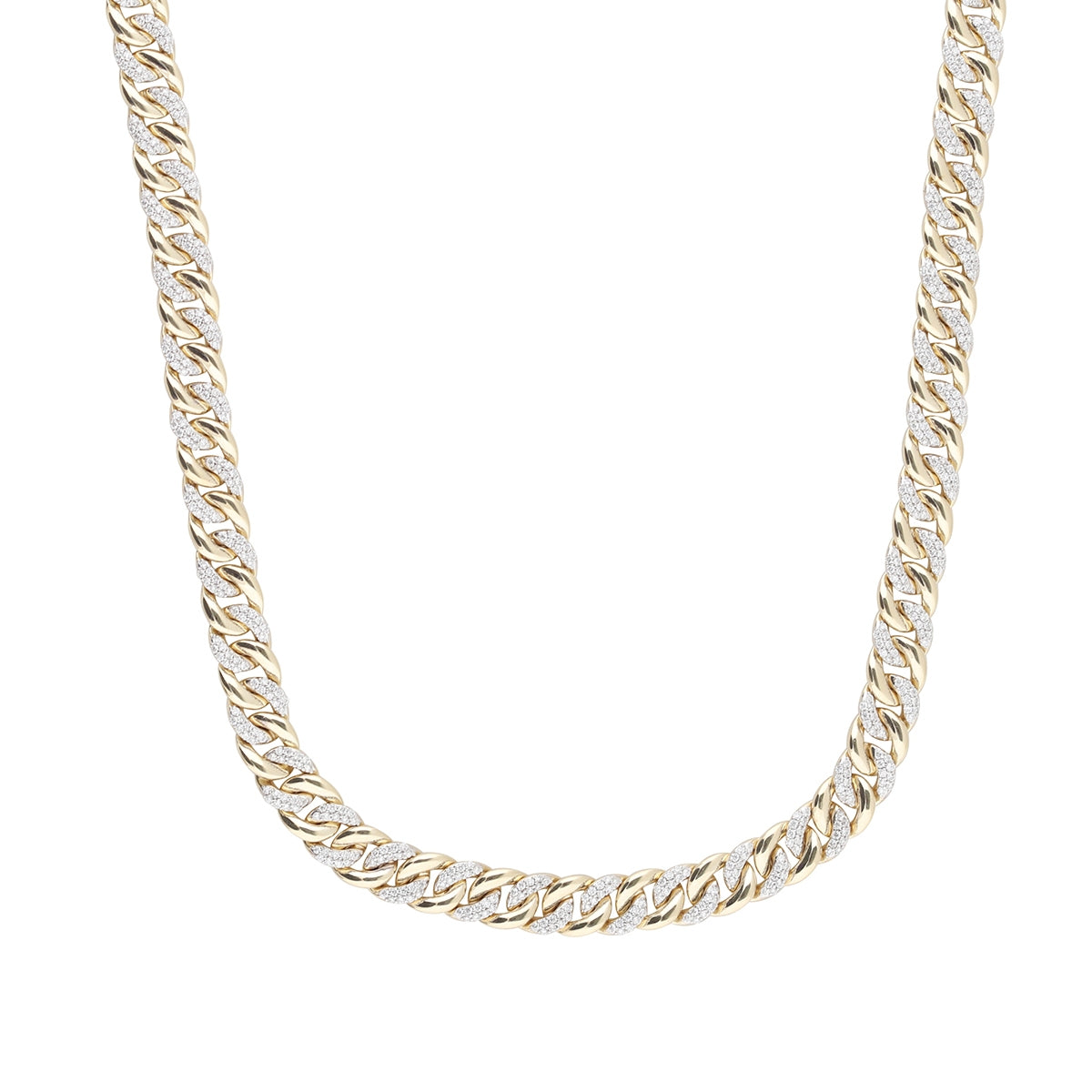 Adamante 6-1/2 ct. tw. Lab-Grown Diamond 8mm 21-inch Miami Cuban Chain in 10K Yellow Gold