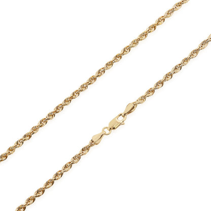 Men's 4.5mm 22-inch Hollow Rope Chain in 14K Yellow Gold front view