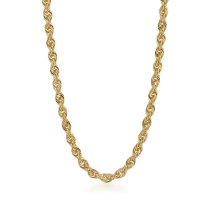 Men's 4.5mm 22-inch Hollow Rope Chain in 14K Yellow Gold