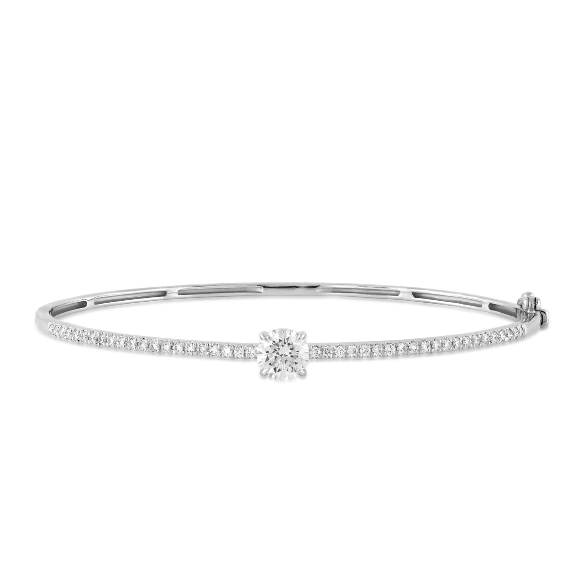 Adamante 1-1/2 ct. tw. Lab-Grown Round Brilliant Diamond 7-inch Bangle Bracelet in 14K White Gold