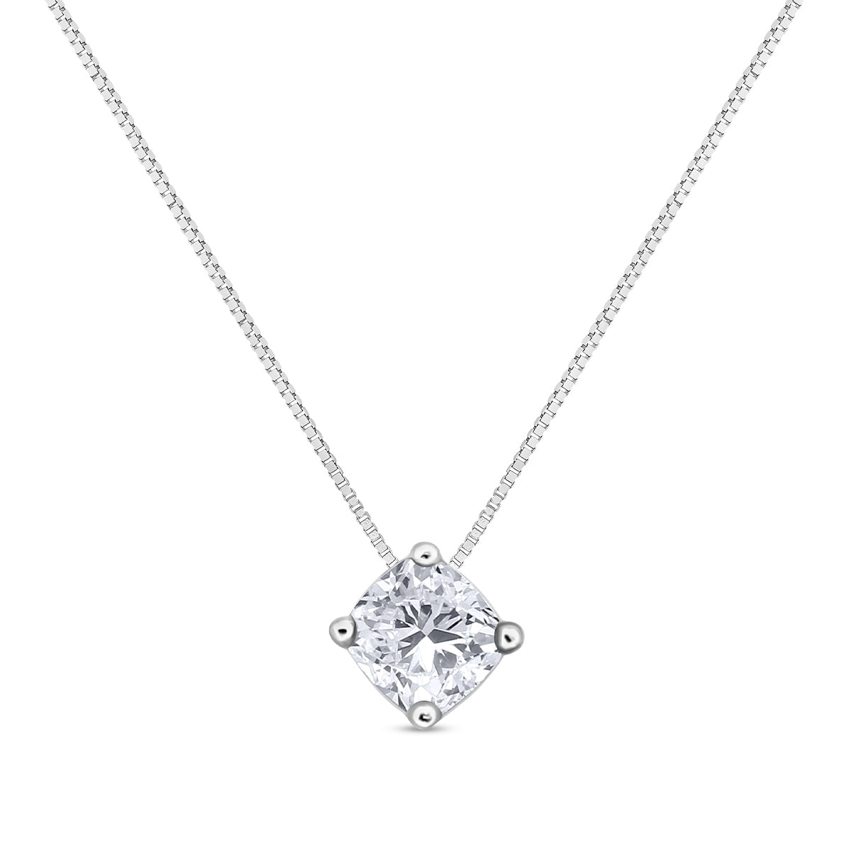 1 ct. tw. Cushion Diamond Solitaire Pendant in 14K White Gold