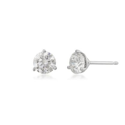 Adamante 1-1/2 ct. tw. Lab-Grown Round Brilliant Diamond Solitaire Earrings in 14K White Gold