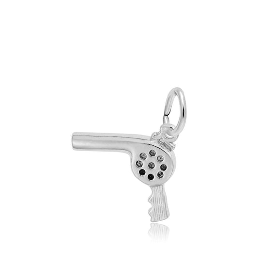 Hairdryer Charm in Sterling Silver