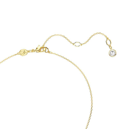 Swarovski Meteora White Round Crystal Pendant in Yellow Gold-Tone Plating front view
