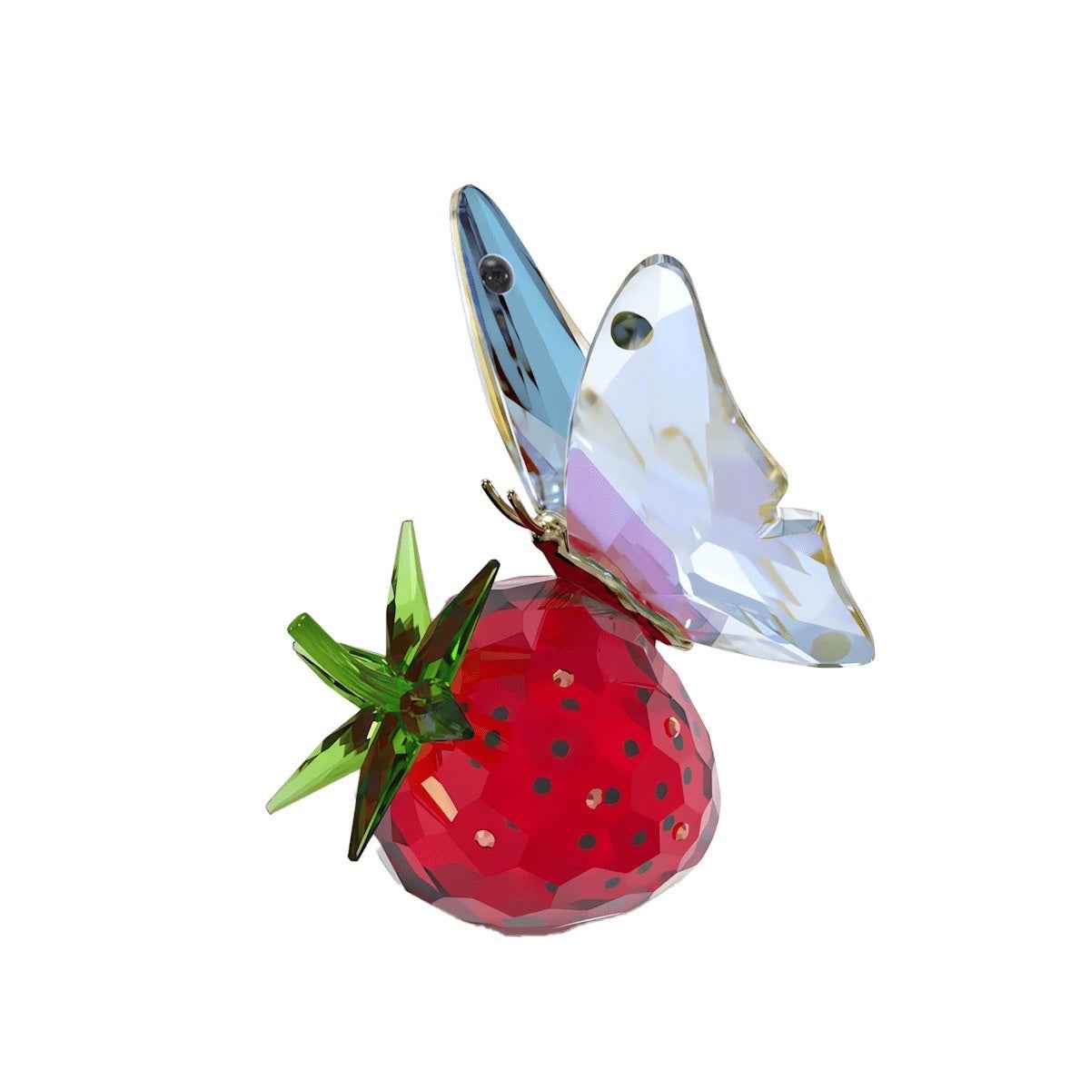 Swarovski Butterfly and Strawberry Figurine close-up detail
