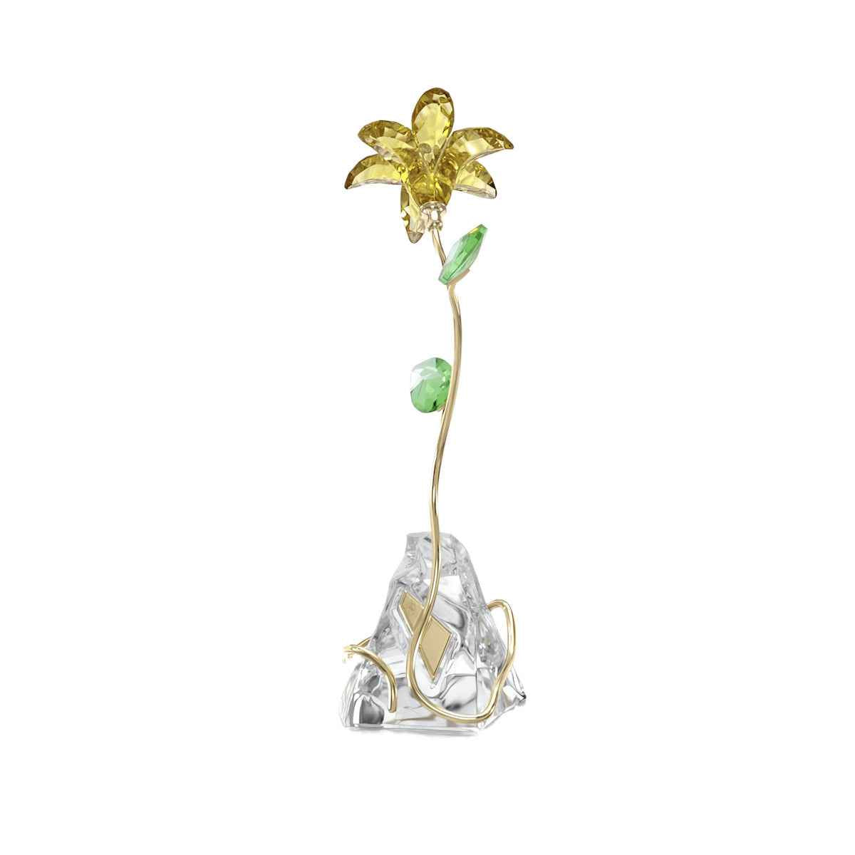 Swarovski Florere Lily Figurine with Yellow Gold-Tone Plating close-up detail