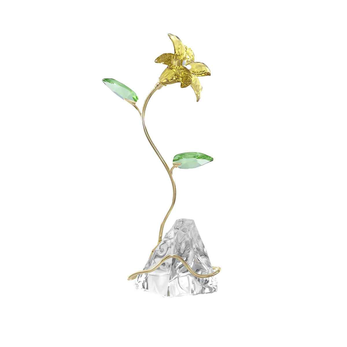 Swarovski Florere Lily Figurine with Yellow Gold-Tone Plating front view
