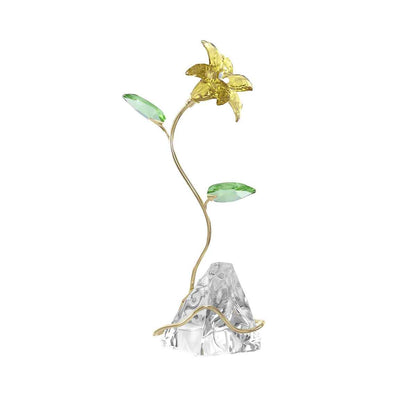 Swarovski Florere Lily Figurine with Yellow Gold-Tone Plating front view