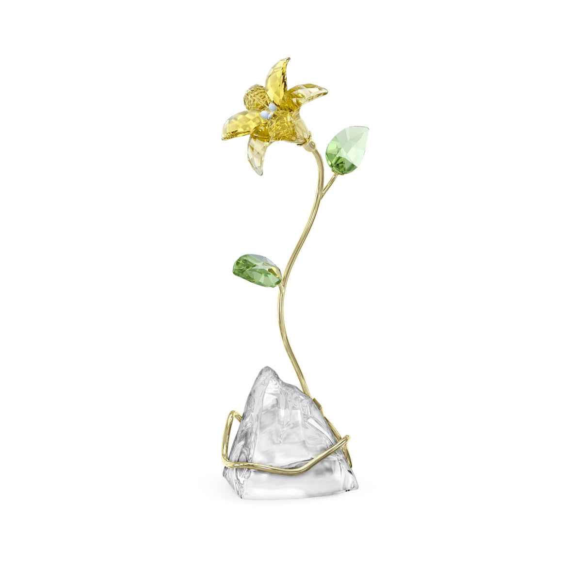 Swarovski Florere Lily Figurine with Yellow Gold-Tone Plating