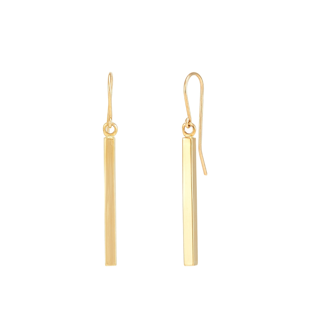 Polished Bar Dangle Earrings in 10K Yellow Gold