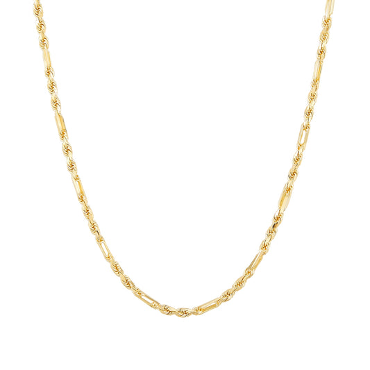 2mm 18-inch Solid Milano Rope Chain in 14K Yellow Gold