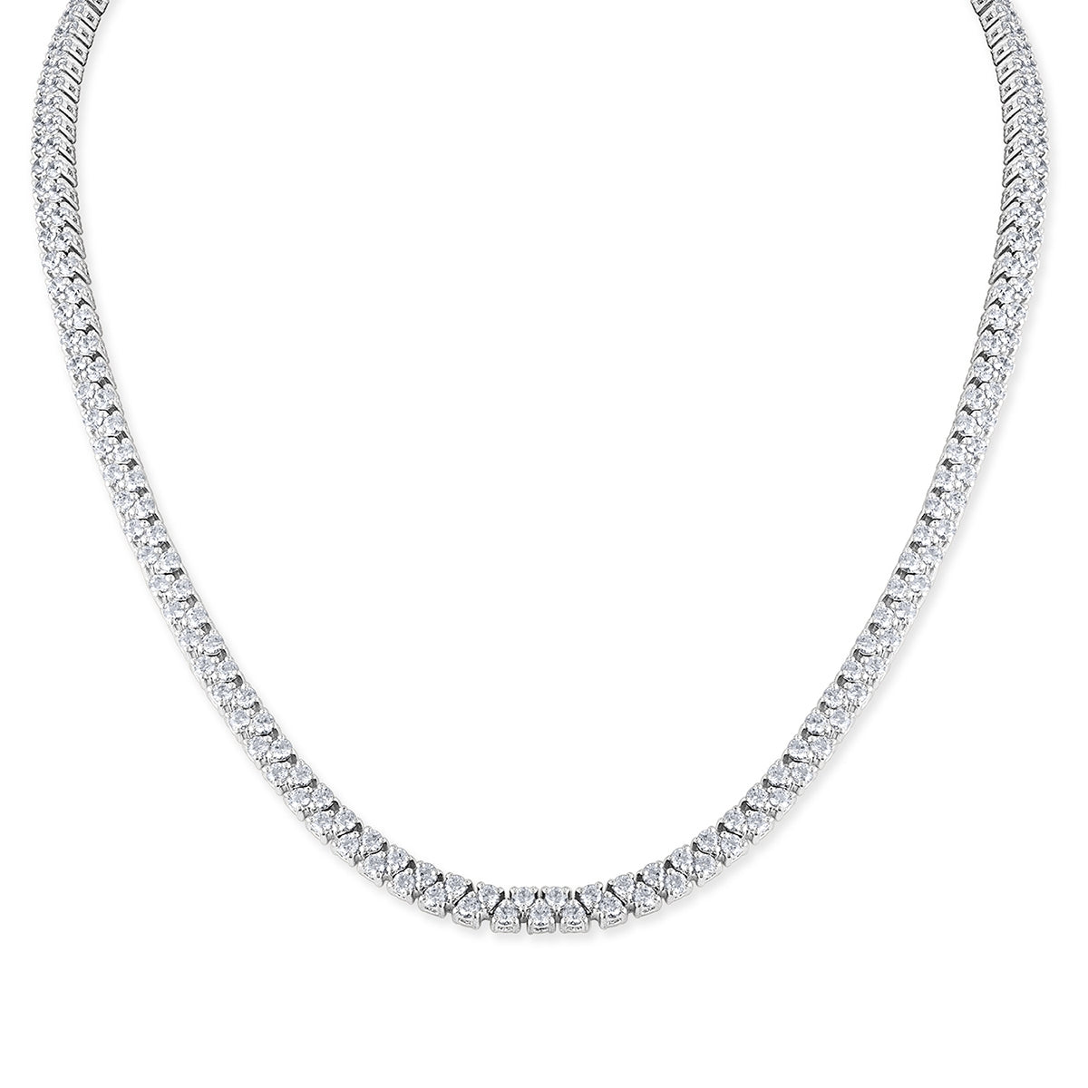 8 ct. tw. Round Brilliant Diamond 16-inch Tennis Necklace in 14K White Gold