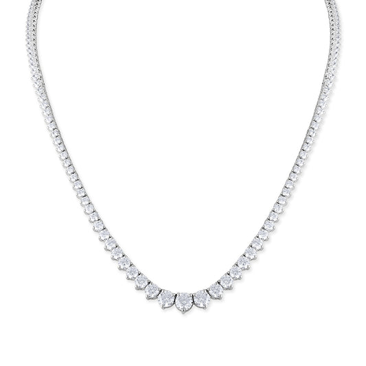 7 ct. tw. Round Brilliant Diamond Graduated 16-inch Tennis Necklace in 18K White Gold