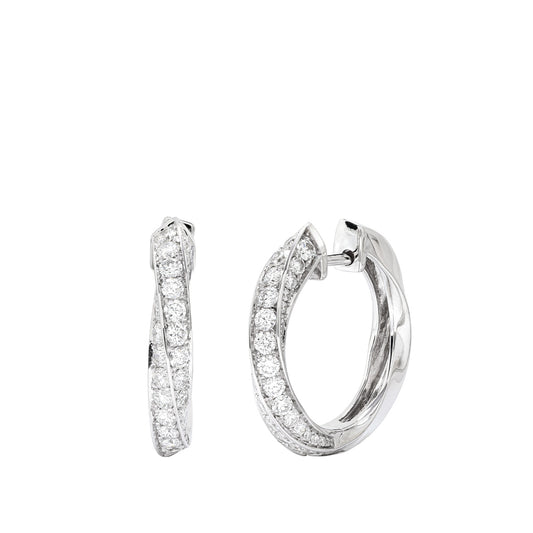 Sirus Tanya 1-1/5 ct. tw. Diamond Twisted Hoop Earrings in 18K White Gold