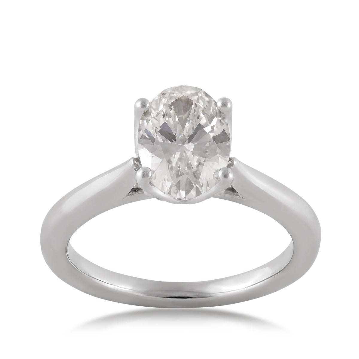 Adamante 2 ct. tw. Lab-Grown Oval Diamond Solitaire Engagement Ring in 14K White Gold