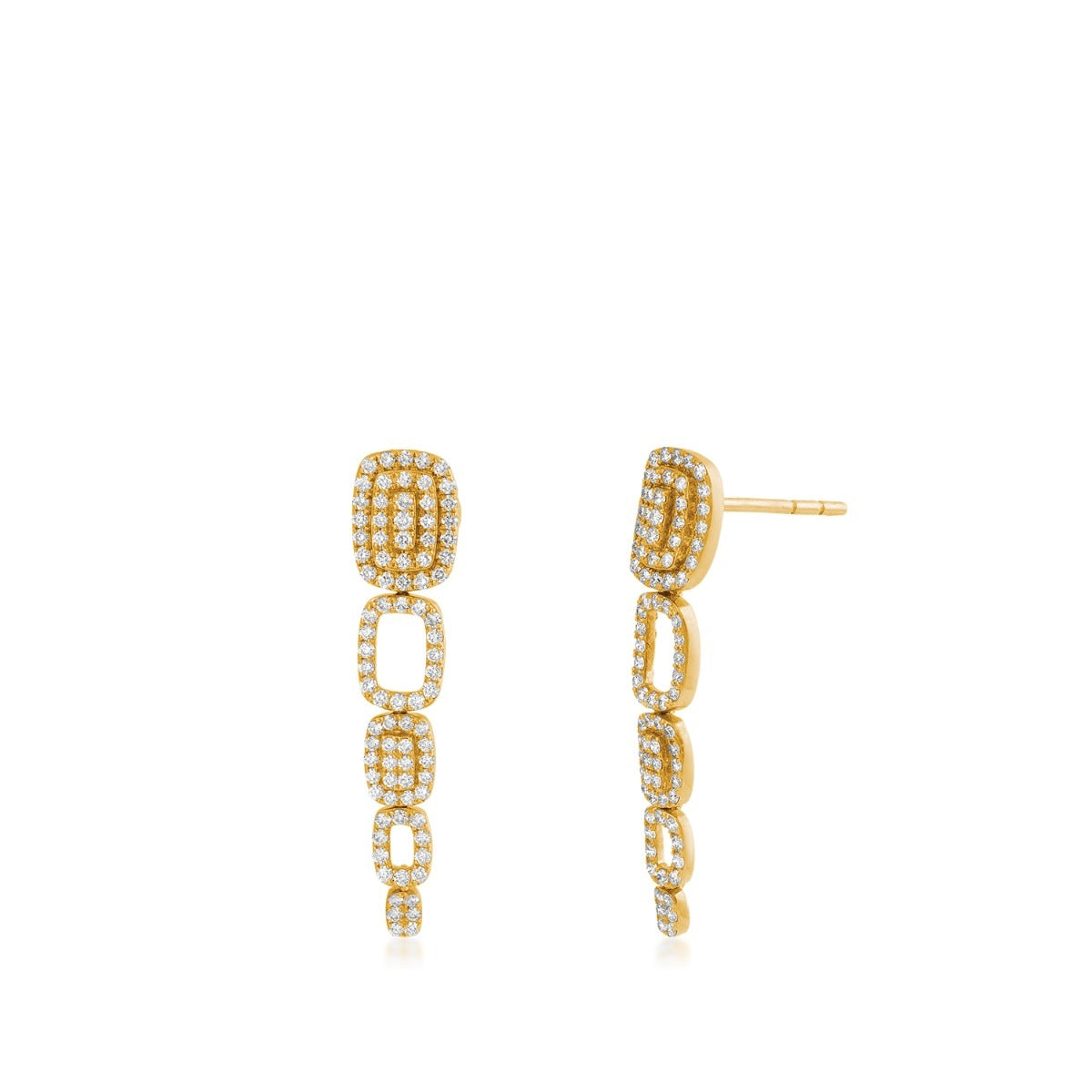 Sirus Tanya 7/8 ct. tw. Diamond Graduated Link Dangle Earrings in 18K Yellow Gold