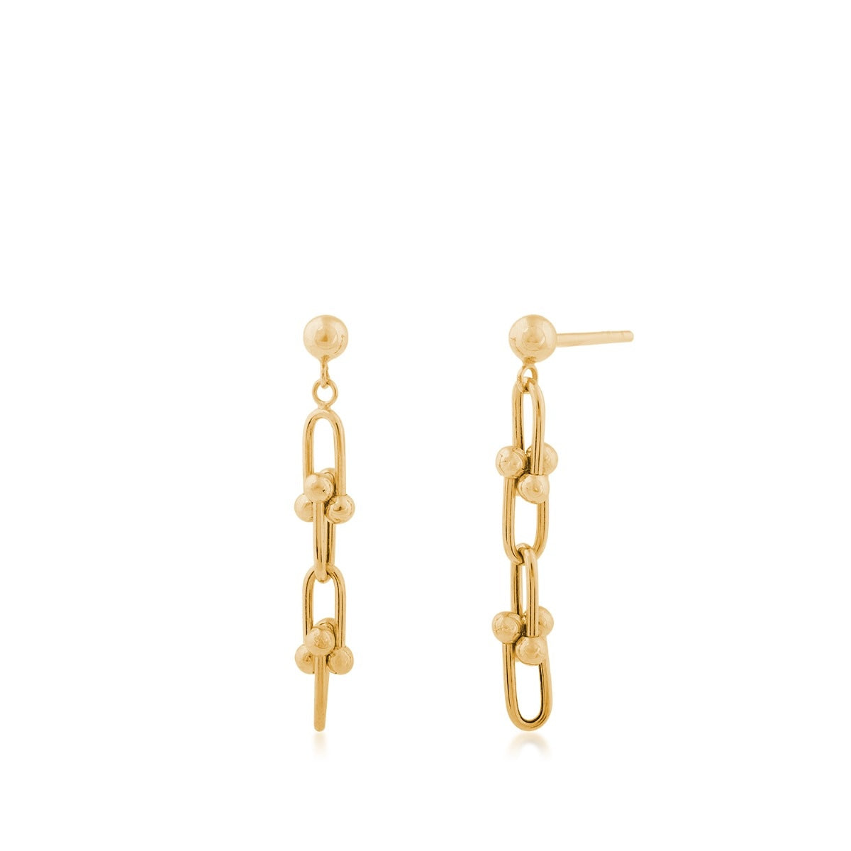 U-Link Dangle Earrings in 14K Yellow Gold