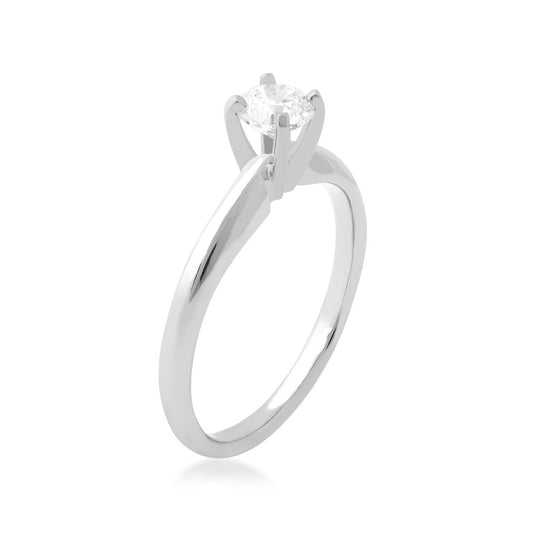 Adamante 1/2 ct. tw. Lab-Grown Round Brilliant Diamond Solitaire Engagement Ring in 14K White Gold front view