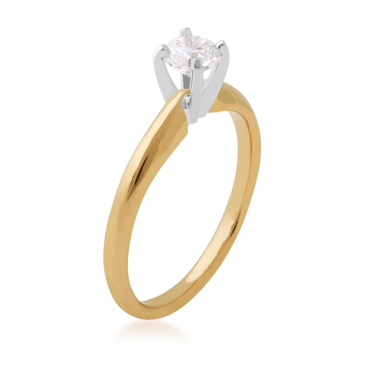 Adamante 3/4 ct. tw. Lab-Grown Round Brilliant Diamond Solitaire Engagement Ring in 14K Yellow Gold front view