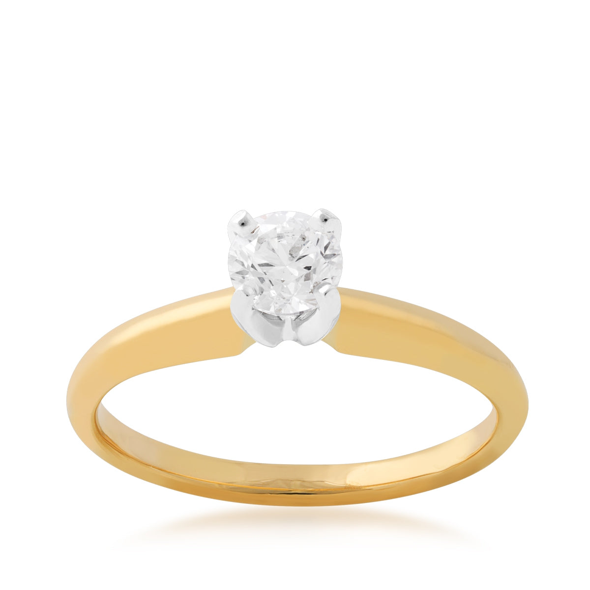 Adamante 3/4 ct. tw. Lab-Grown Round Brilliant Diamond Solitaire Engagement Ring in 14K Yellow Gold