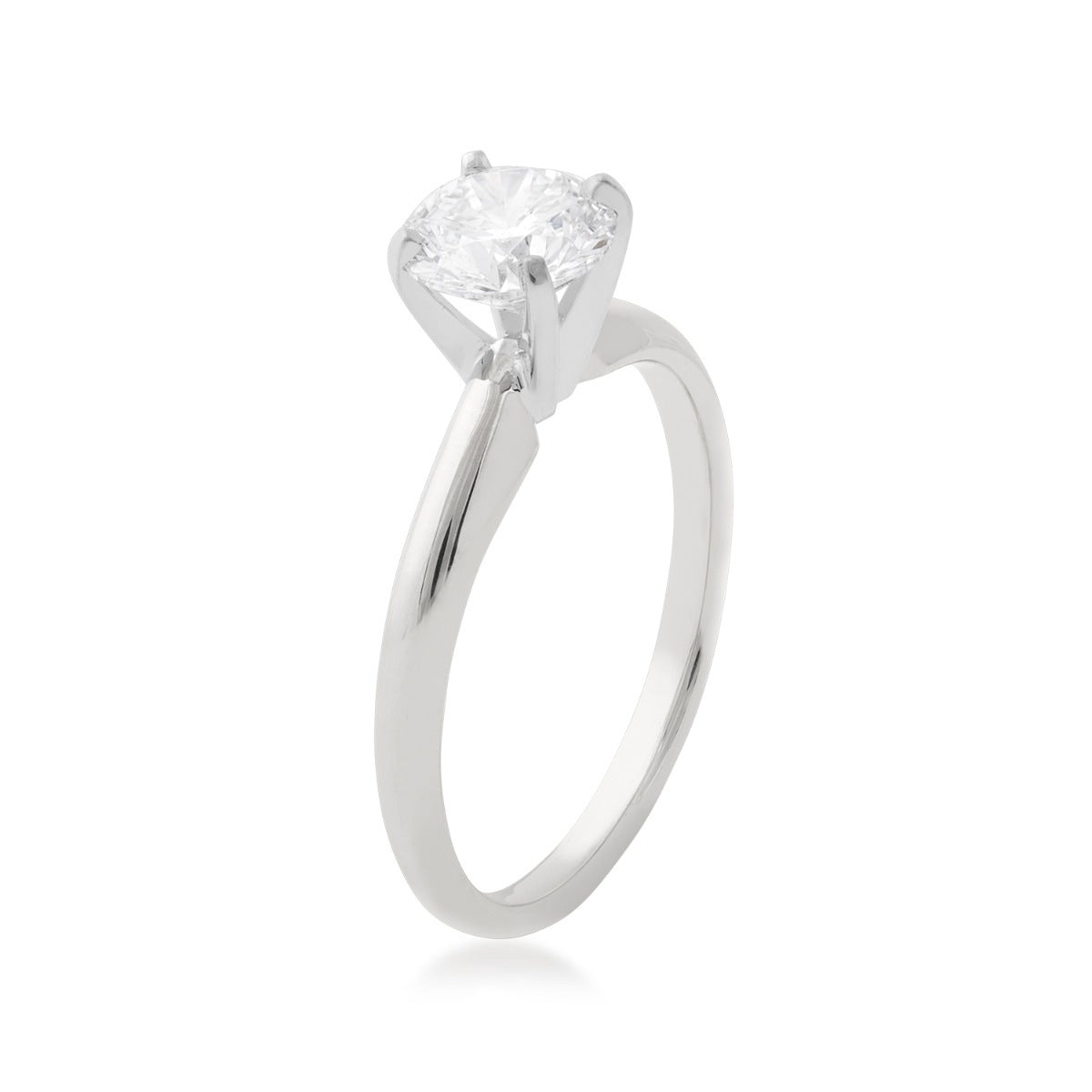 Adamante 1 ct. tw. Lab-Grown Round Brilliant Diamond Solitaire Engagement Ring in 14K White Gold front view