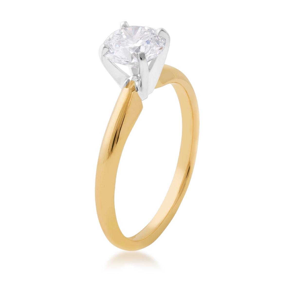 Adamante 1 ct. tw. Lab-Grown Round Brilliant Diamond Solitaire Engagement Ring in 14K Yellow Gold front view (2)