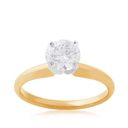 Adamante 1 ct. tw. Lab-Grown Round Brilliant Diamond Solitaire Engagement Ring in 14K Yellow Gold (2)