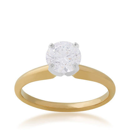 Adamante 1-1/2 ct. tw. Lab-Grown Round Brilliant Diamond Solitaire Engagement Ring in 14K Yellow Gold (2)