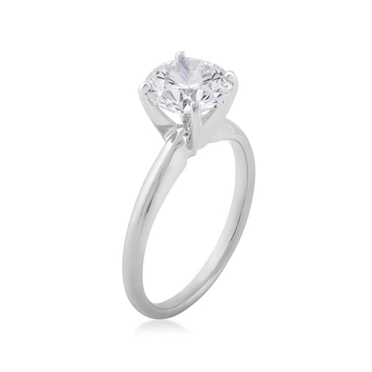 Adamante 2 ct. tw. Lab-Grown Round Brilliant Diamond Solitaire Engagement Ring in 14K White Gold front view