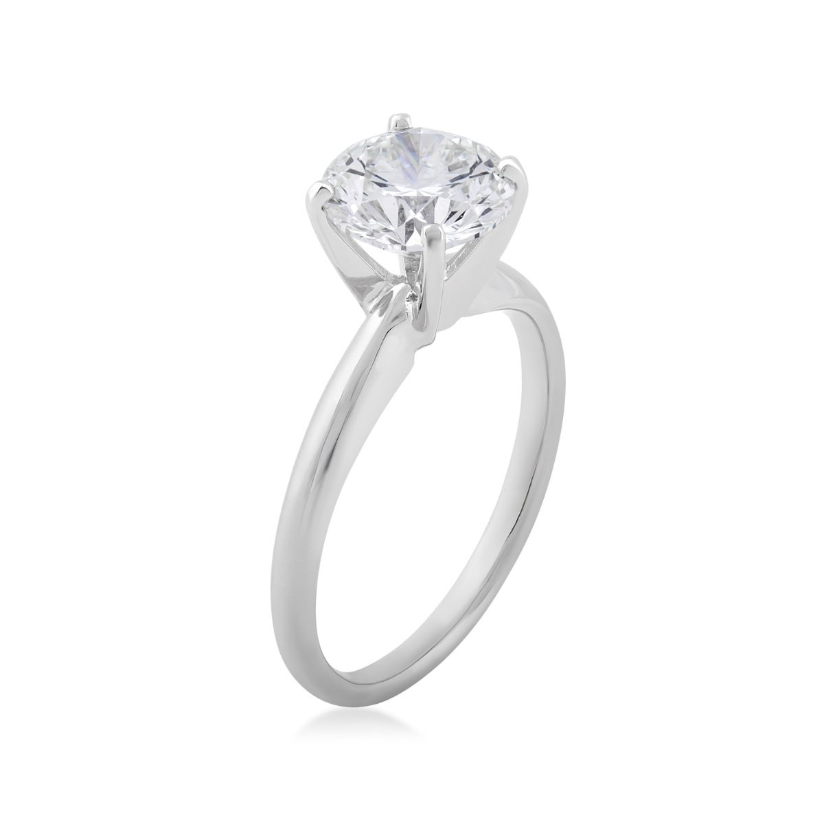 Adamante 2 ct. tw. Lab-Grown Round Brilliant Diamond Solitaire Engagement Ring in 14K White Gold front view