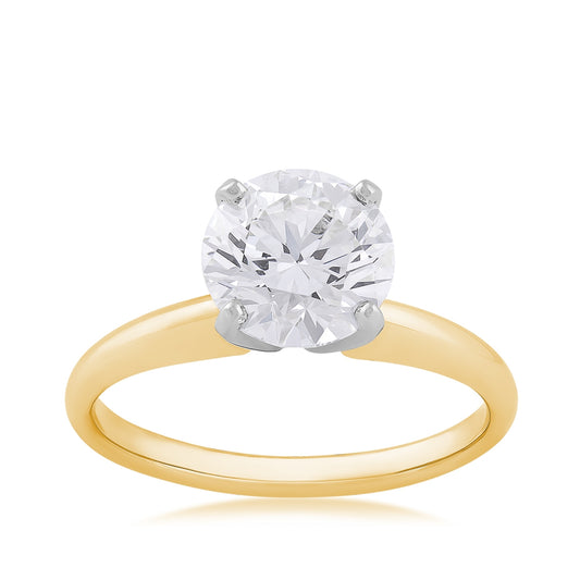Adamante 2 ct. tw. Lab-Grown Round Brilliant Diamond Solitaire Engagement Ring in 14K Yellow & White Gold