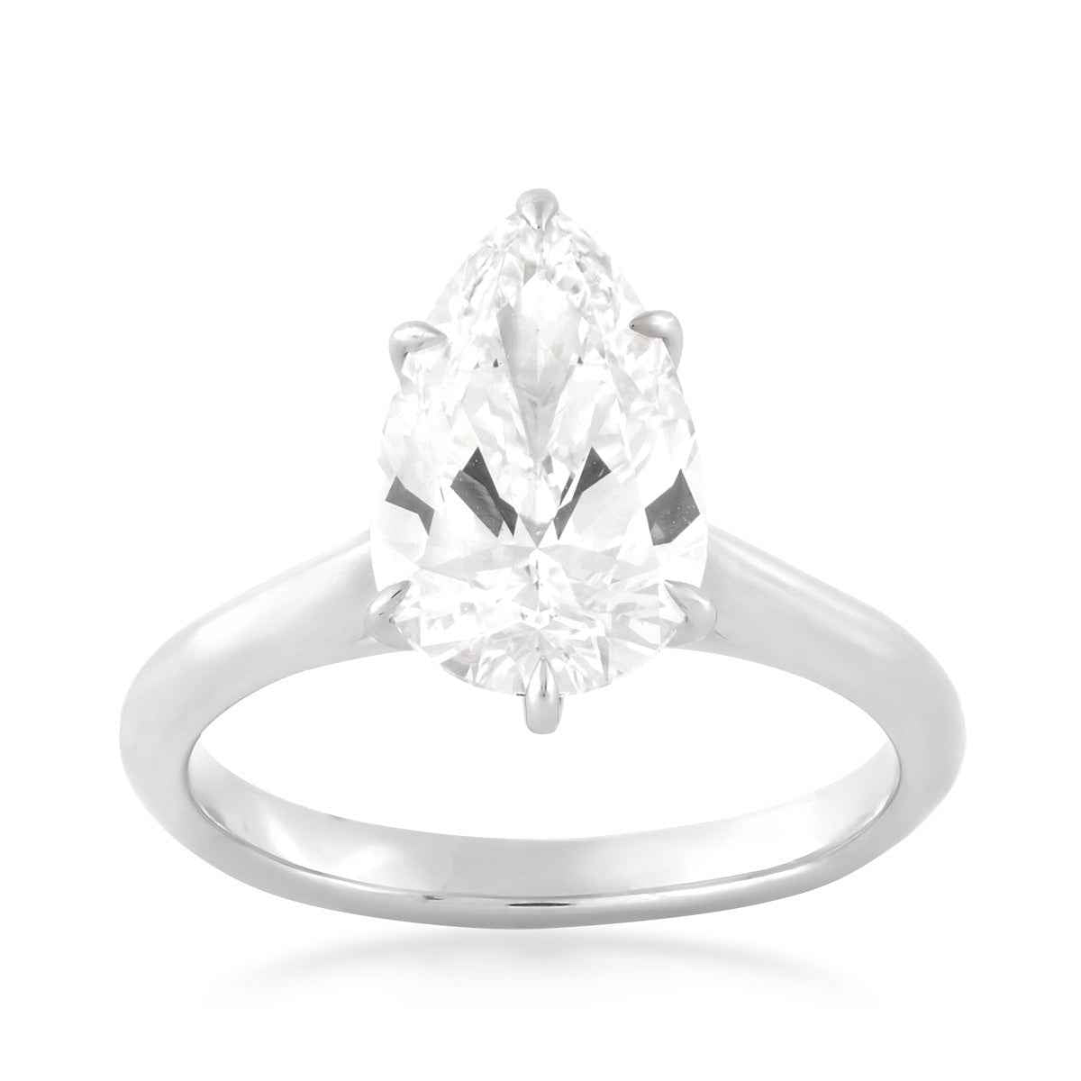 Adamante 3 ct. tw. Lab-Grown Pear Diamond Solitaire Engagement Ring in 14K White Gold