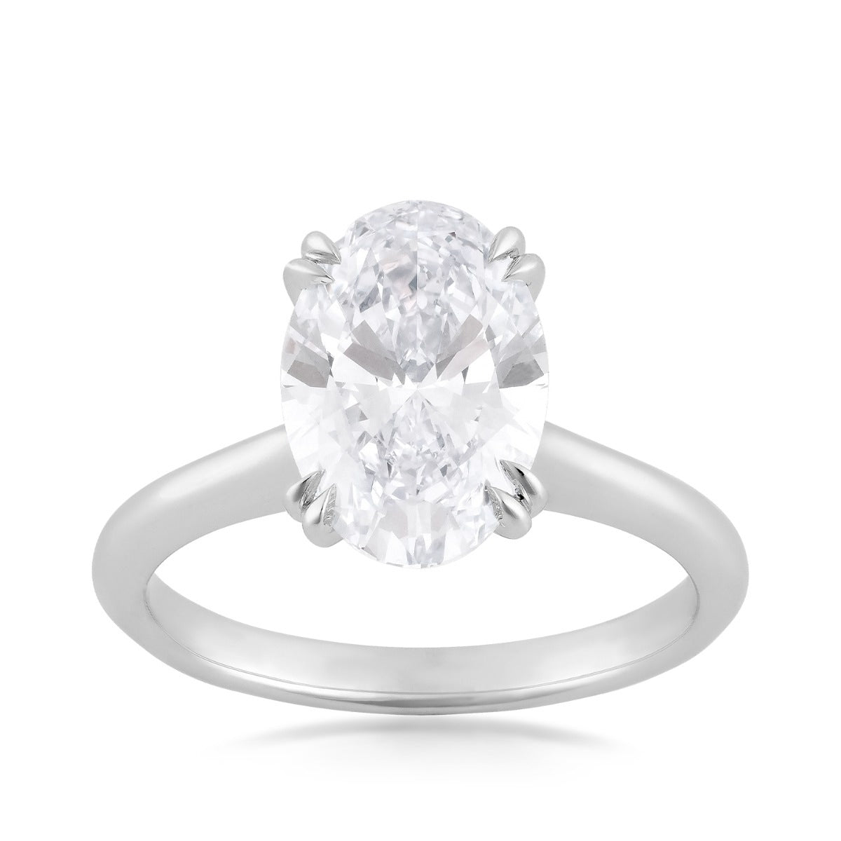 Adamante 3 ct. tw. Lab-Grown Oval Diamond Solitaire Engagement Ring in 14K White Gold