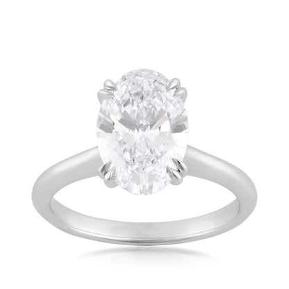 Adamante 3 ct. tw. Lab-Grown Oval Diamond Solitaire Engagement Ring in 14K White Gold