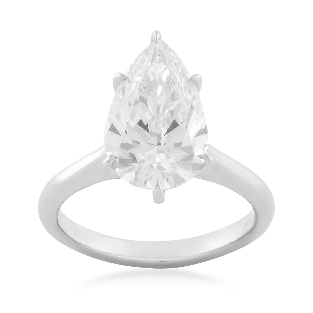 Adamante 4 ct. tw. Lab-Grown Pear Diamond Solitaire Engagement Ring in 14K White Gold