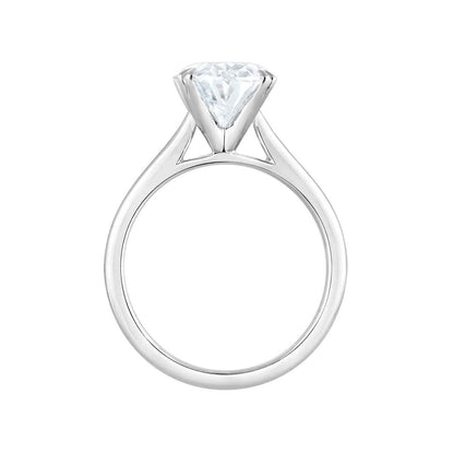 Adamante 4 ct. tw. Lab-Grown Oval Diamond Solitaire Engagement Ring in 14K White Gold front view
