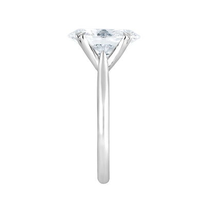 Adamante 4 ct. tw. Lab-Grown Oval Diamond Solitaire Engagement Ring in 14K White Gold close-up detail