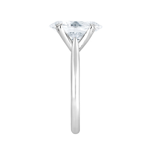 Adamante 4 ct. tw. Lab-Grown Oval Diamond Solitaire Engagement Ring in 14K White Gold close-up detail